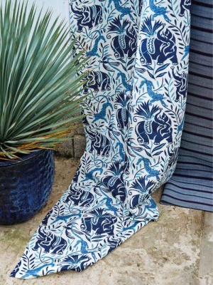 Raoul Dufy La Jungle Linen in Dark Indigo